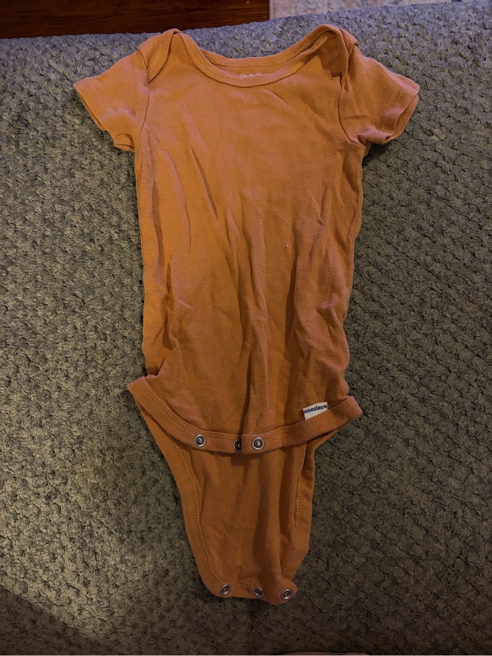 Gerber Rust Orange Short-Sleeve Baby Bodysuit